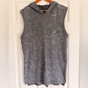 Ocean Current Charcoal Sleeveless Hoodie Tank Men’s L